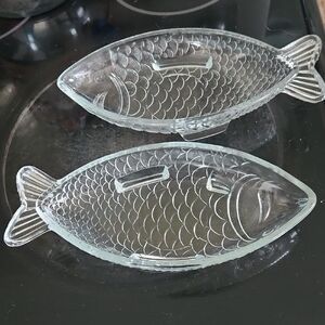 Vintage Ankerglas Bernsdorf Fish Shaped Dishes